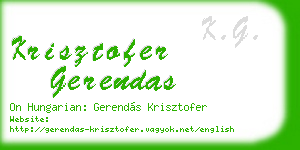 krisztofer gerendas business card