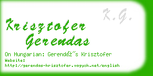 krisztofer gerendas business card